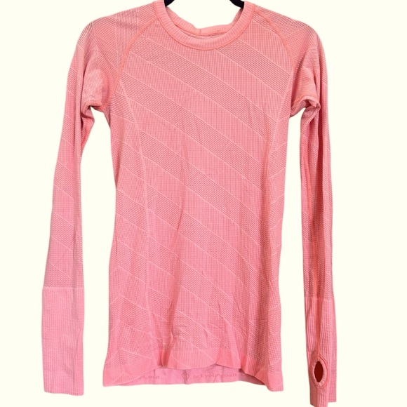 Lulu coral swiftly crew long sleeve, size 6 - Picture 1 of 6